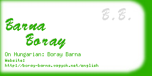 barna boray business card